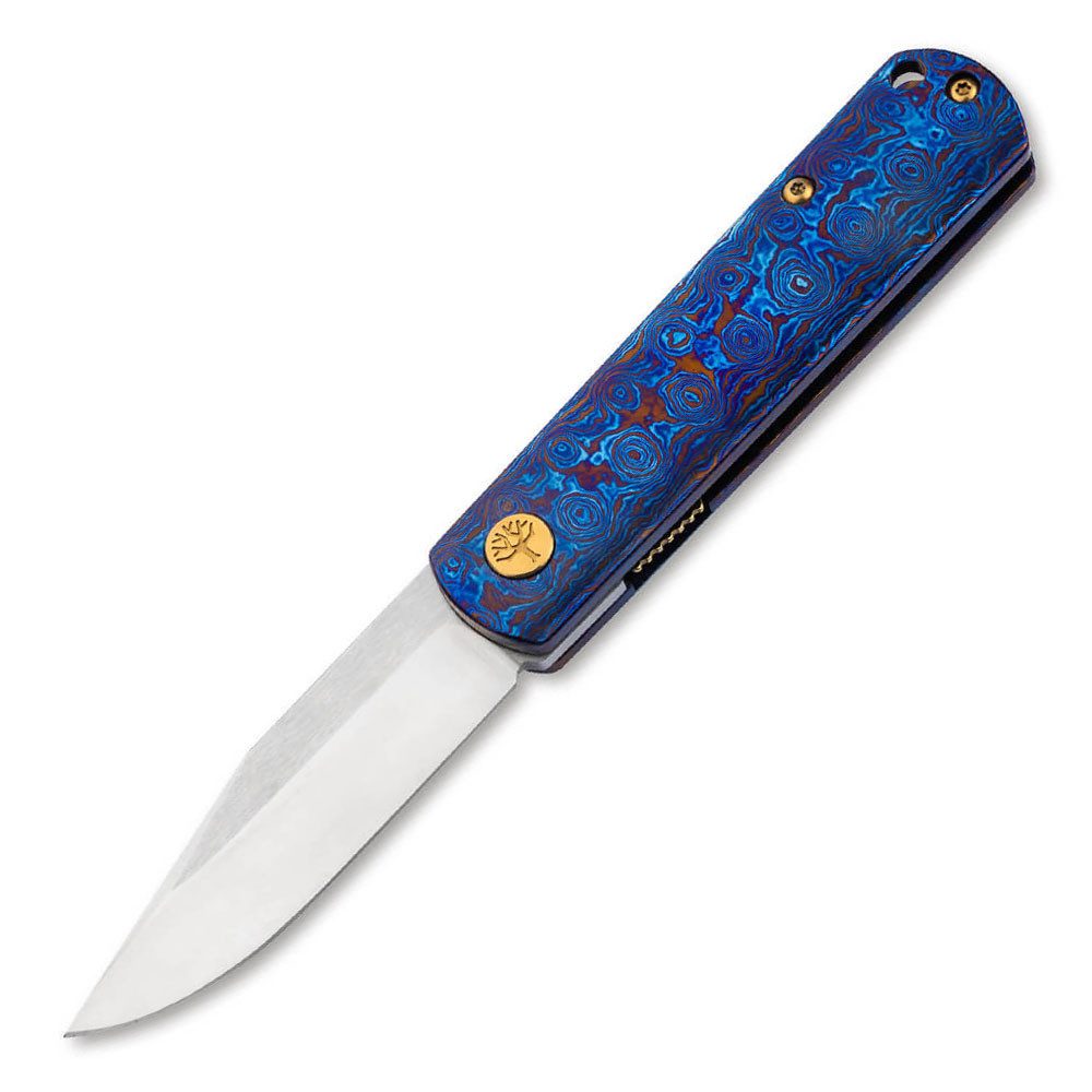 Böker Manufaktur Solingen Taschenmesser BRLW Mokuti EDC-Taschenmesser Blau für Sammler, limitiert, besonderer Griff, für Messerliebhaber