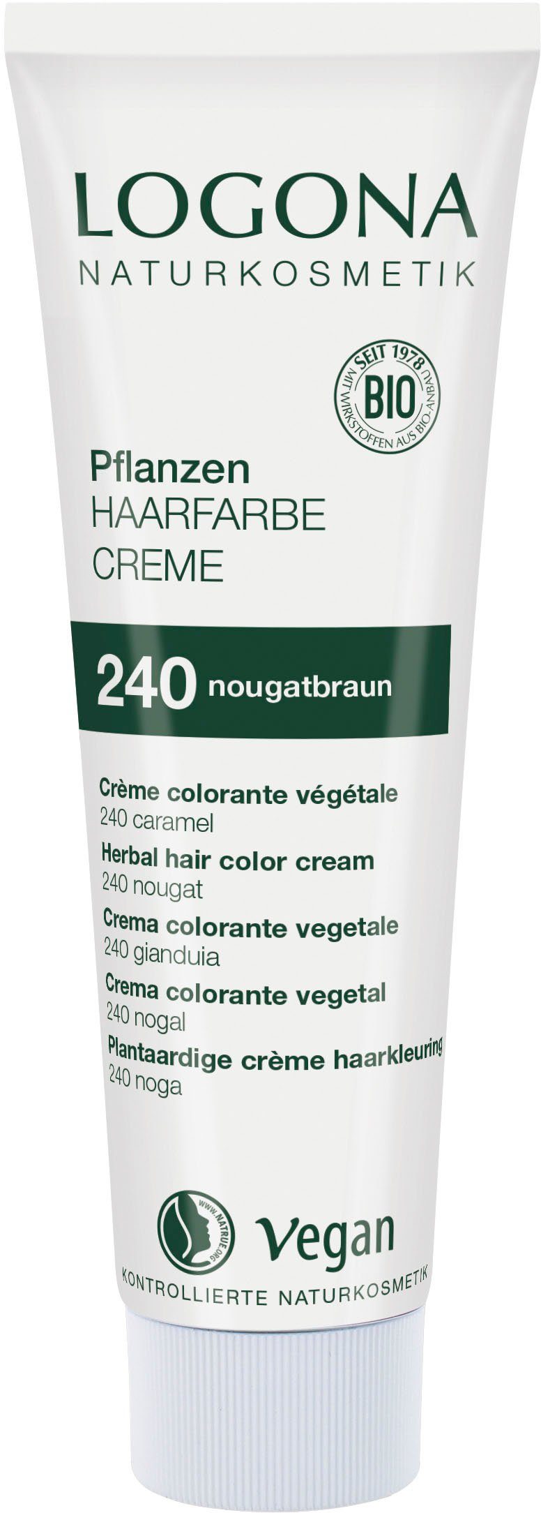 LOGONA Haarfarbe Logona Pflanzen-Haarfarbe Creme 240 nougatbraun