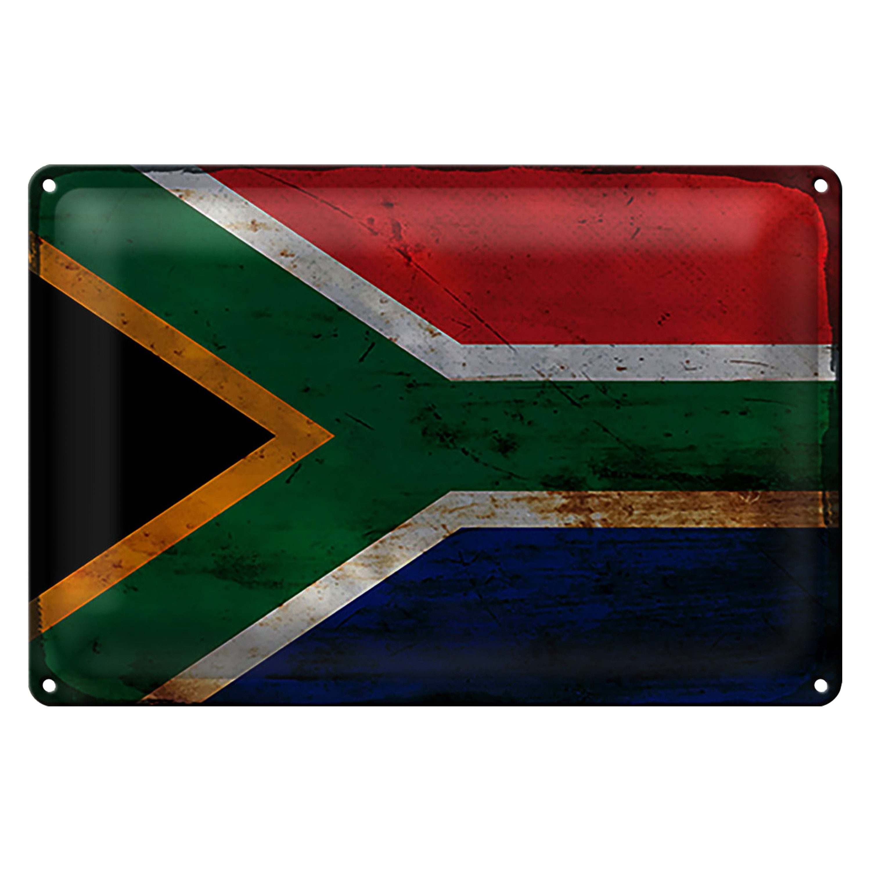 Roomando Metallschild Flagge Südafrika 18x12cm South Africa Rost