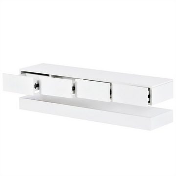 XDeer TV-Schrank LED TV Lowboard,Wandmontierter TV-Schrank,TV-Ständer,TV-Möbel mit 2 Schränken und 4 Schubladen,16-farbige LED-Beleuchtung