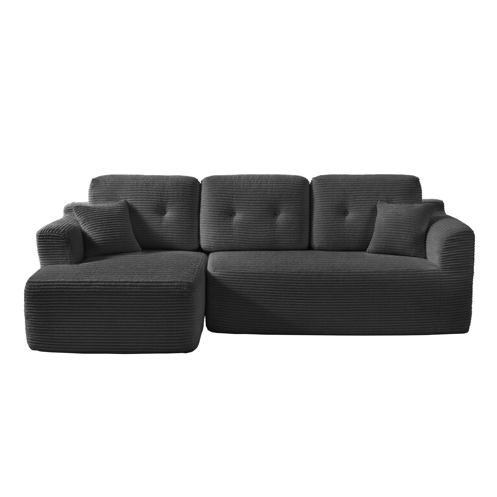 VASAGLE Ecksofa modulares Sofa 244 cm breit vakuumverpackt, Schlafsofa, keine Montage erforderlich, mit großer Chaiselongue