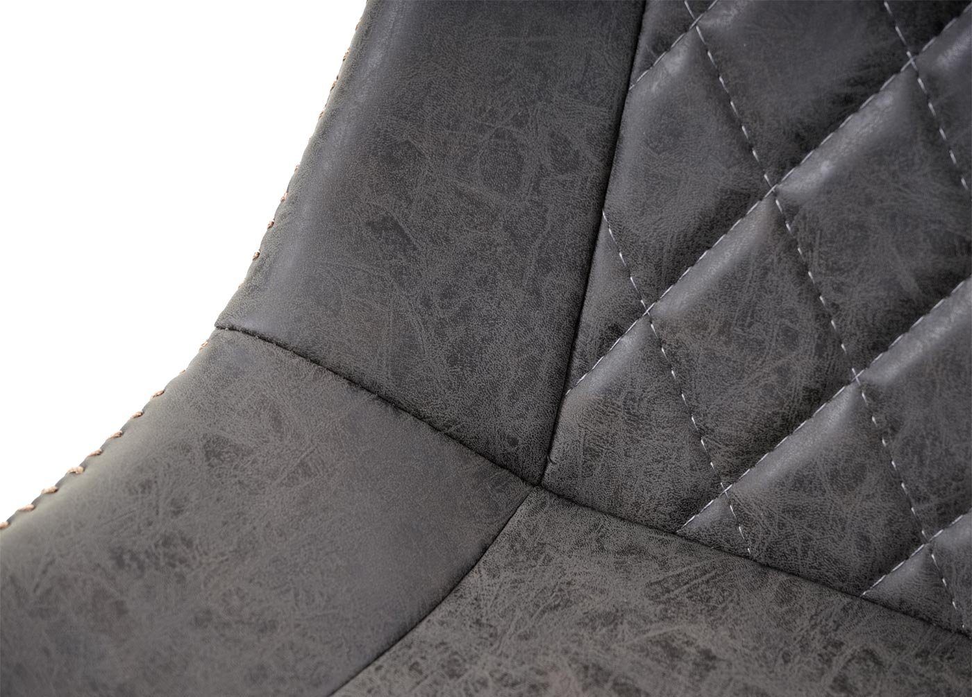 Fußbodenschoner, St), glänzende 6 Inklusive wildlederimitat dunkelgrau MCW-E56-6 | Ziernaht dekorative grau MCW 6er-Set, (Set, Esszimmerstuhl