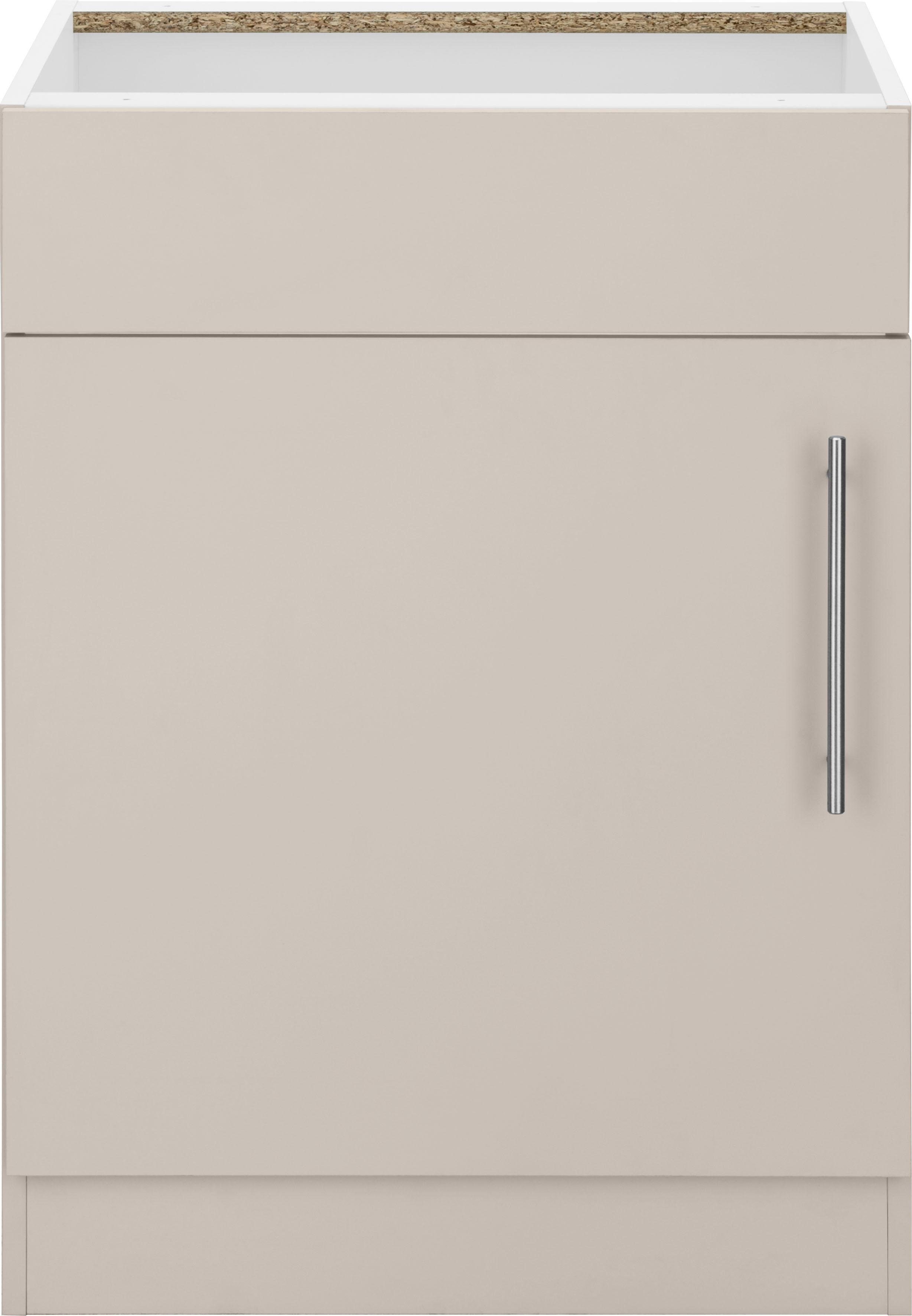 wiho Küchen Spülenschrank Cali 60 cm breit, ohne Arbeitsplatte Front und Korpus: Cashmere | Cashmere