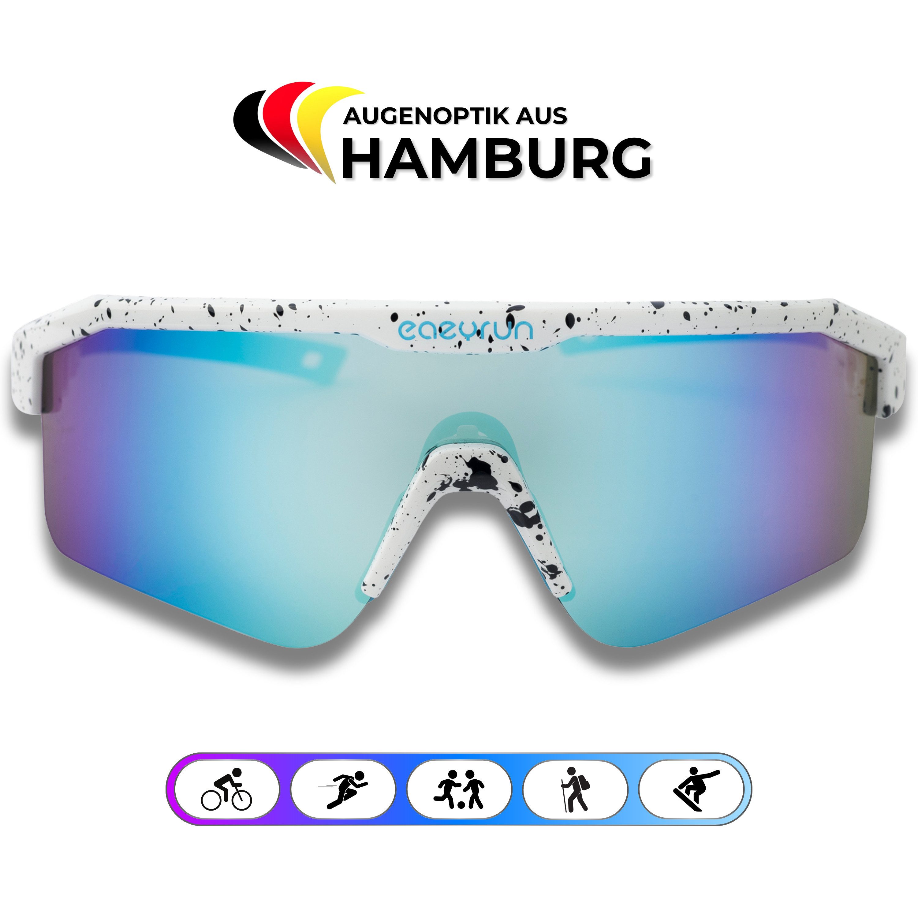 Fahrradbrille, Sportbrille, Unisex Design, Für Sport, Rad, Laufen, MTB & Outdoor