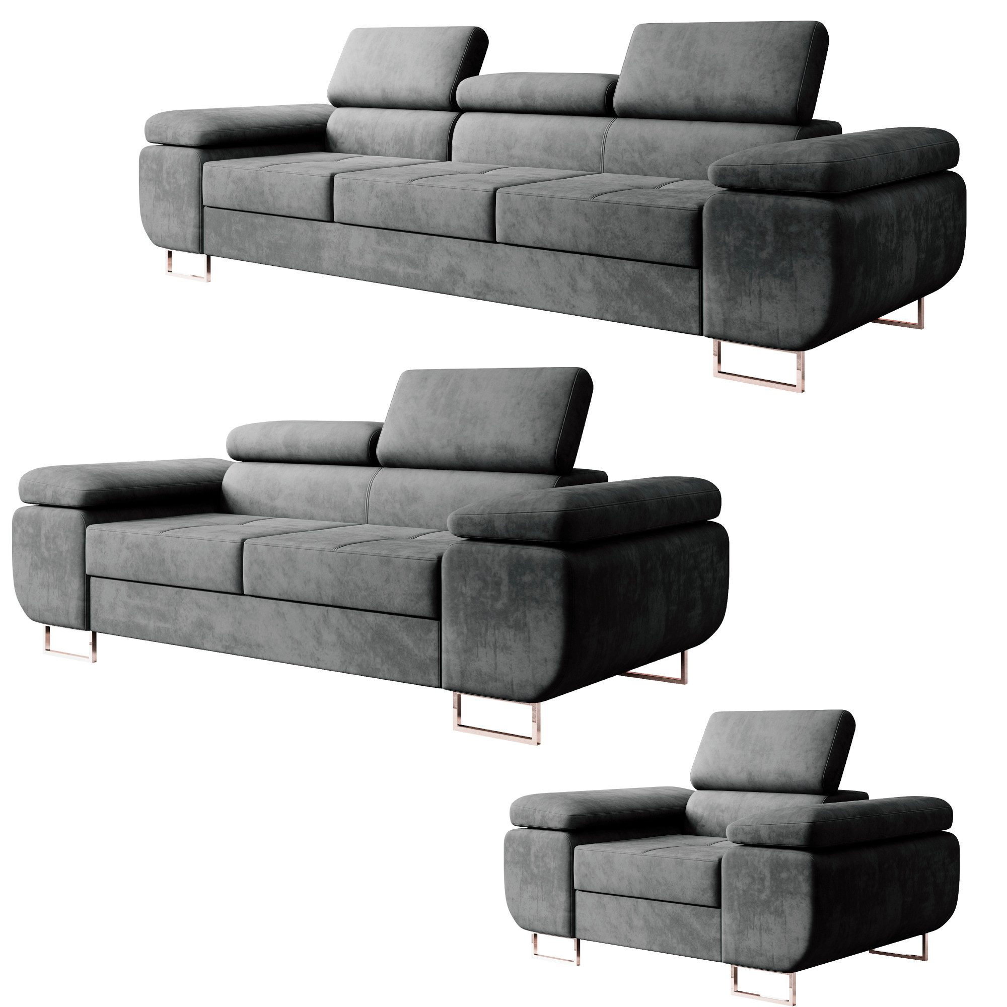 M-Punkt24 Polstergarnitur Miami, (3-3-1 Set, 3-1-1, günstig online kaufen