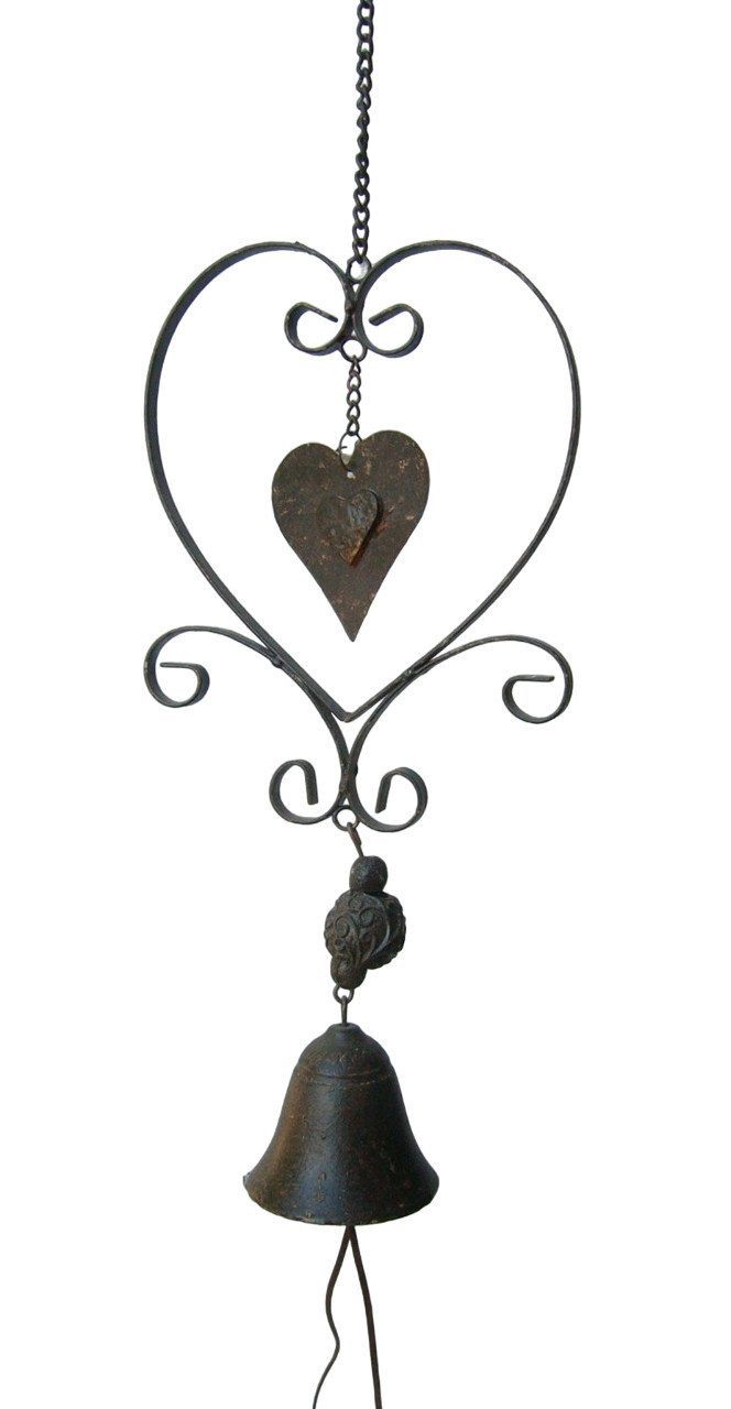 Deko-Impression Hängedekoration Deko-Hänger Glocke an Kette Türglocke Herz 70 cm Eisen (1 St)