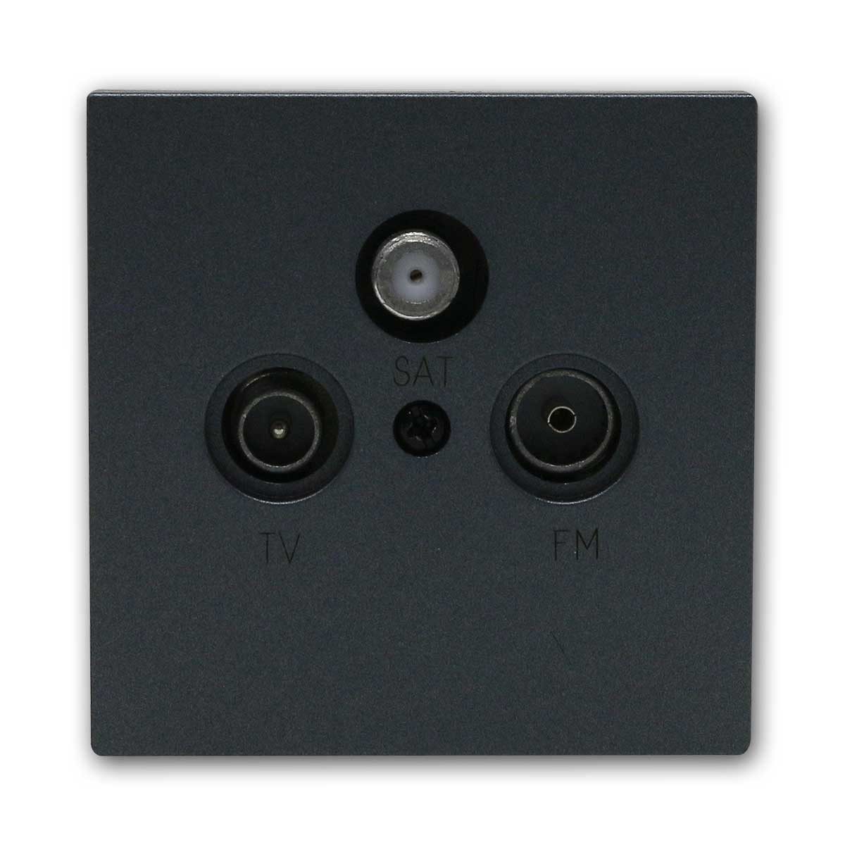 McPower Antennensteckdose Antennen-Dose SHALLOW anthraz TV/Radio/Sat o Rahme