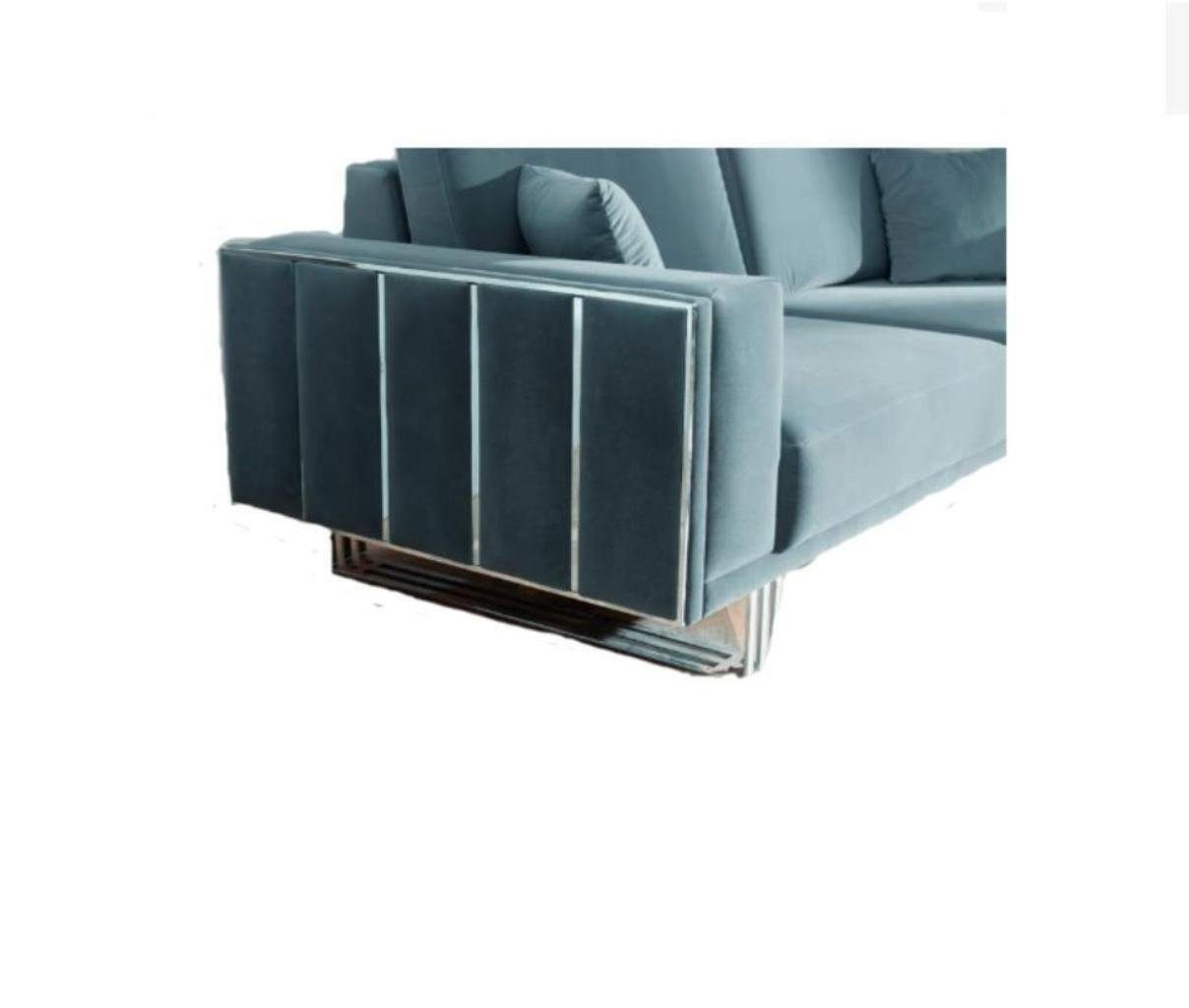 3 Farben in Sitzer 3-Sitzer Europa Sofa Wohnzimmer Design, Polster Sofas JVmoebel Made Teile, 1 blau Couch