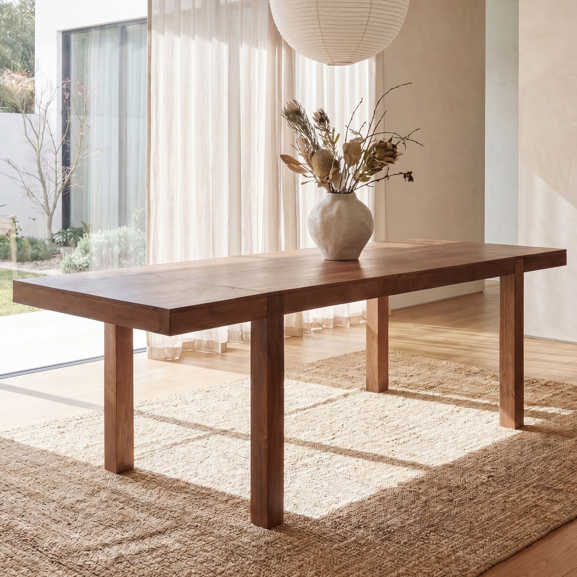 FINEBUY Esstisch FB118606 Esszimmertisch Erweiterbar 160 - 240cm Massivholz Küchentisch (160 cm Massivholz Rechteckig Erweiterbar), Esszimmertisch Groß, Küchentisch Esszimmer Modern