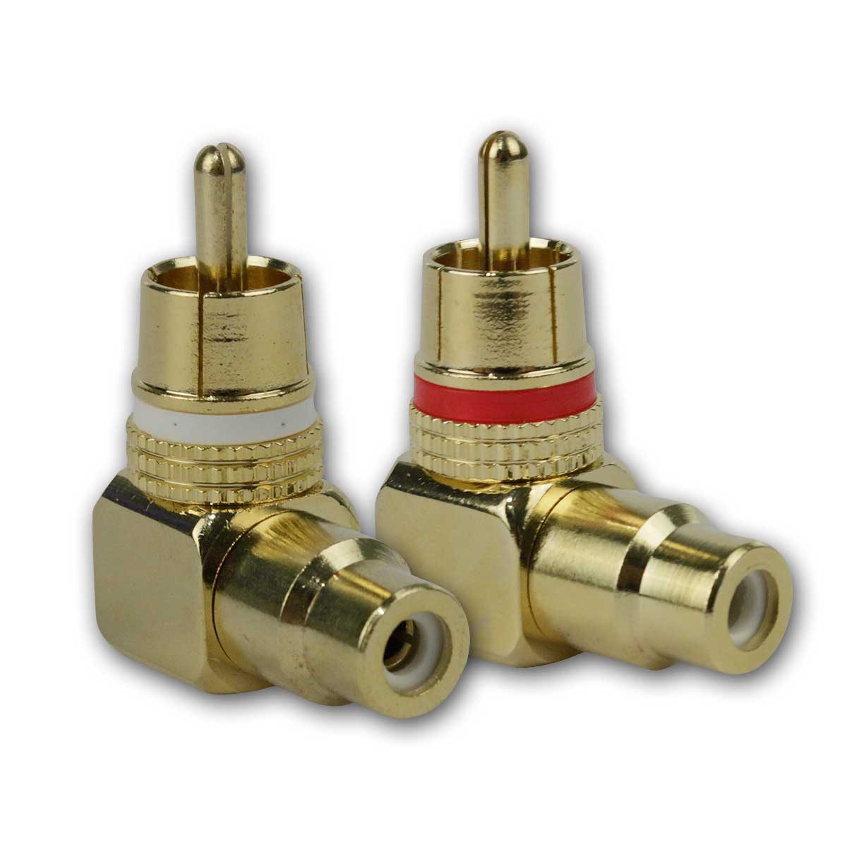 Dynavox Cinch-Stecker Cinch-Kupplung, 2er Set, vergoldet, abgewinkelt