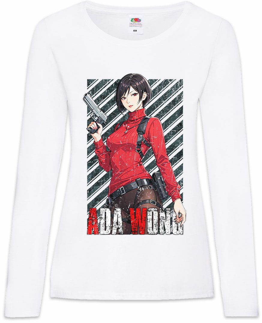 Langarmshirt Evil Ada Damen Langarmshirt Horror Racoon Resident Wong City Umbrella