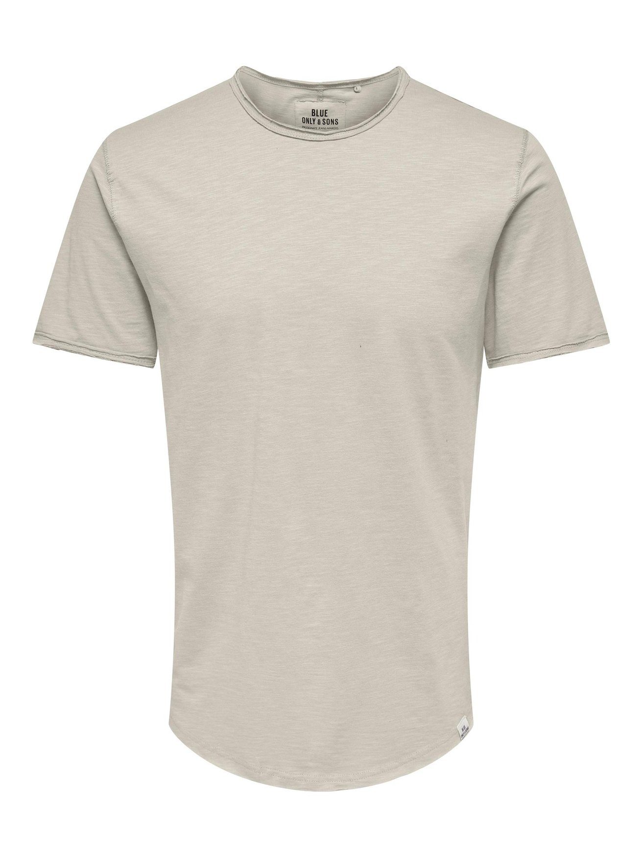 ONSBENNE 4783 SONS Beige-2 Shirt & Langes Kurzarm Rundhals ONLY T-Shirt Basic in T-Shirt Einfarbiges