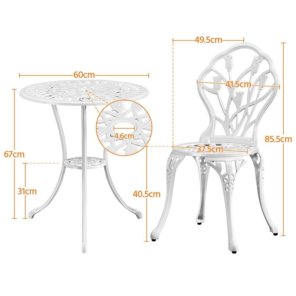 Yaheetech Balkonset, 3 TLG. Bistroset mit günstig online kaufen