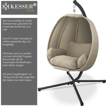 KESSER Hängesessel, KESSER® Luxe Hängesessel mit Gestell + weicher Sitzkissen