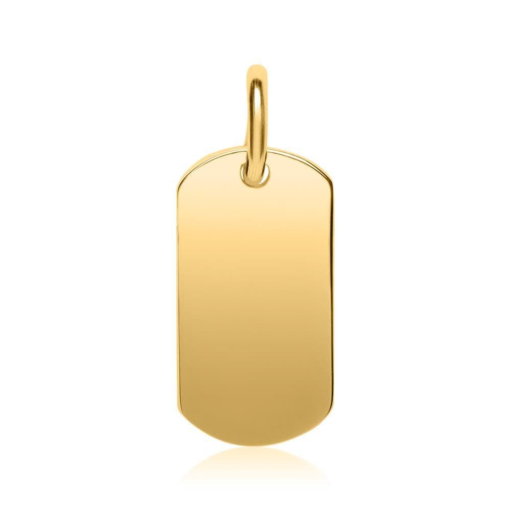 Kettenanhänger Dog Tag Vergoldetes 925er Silber SP0946