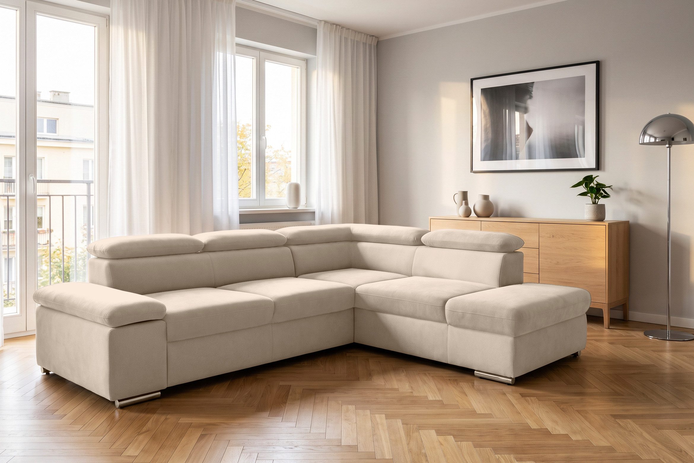 sit&more Ecksofa Valantine L-Form, B: 272 cm, Armteilverstellung, Kopfteilverstellung, optional Schlaffunktion, Komfortsofa, modern