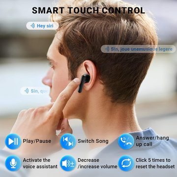 Godyse mit Noise Cancelling, IPX6 Wasserdicht In-Ear-Kopfhörer (mit Intelligente LED-Anzeige zeigt den Batteriestand genau; separate Anzeigen für jeden Ohrhörer, Leistungsstark Treiber,intelligent Batterieanzeige,Rauschunterdrückung)