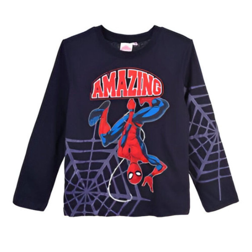 MARVEL Langarmshirt Marvel Spiderman Jungen Kinder Shirt Gr. 98-128 - Baumwolle