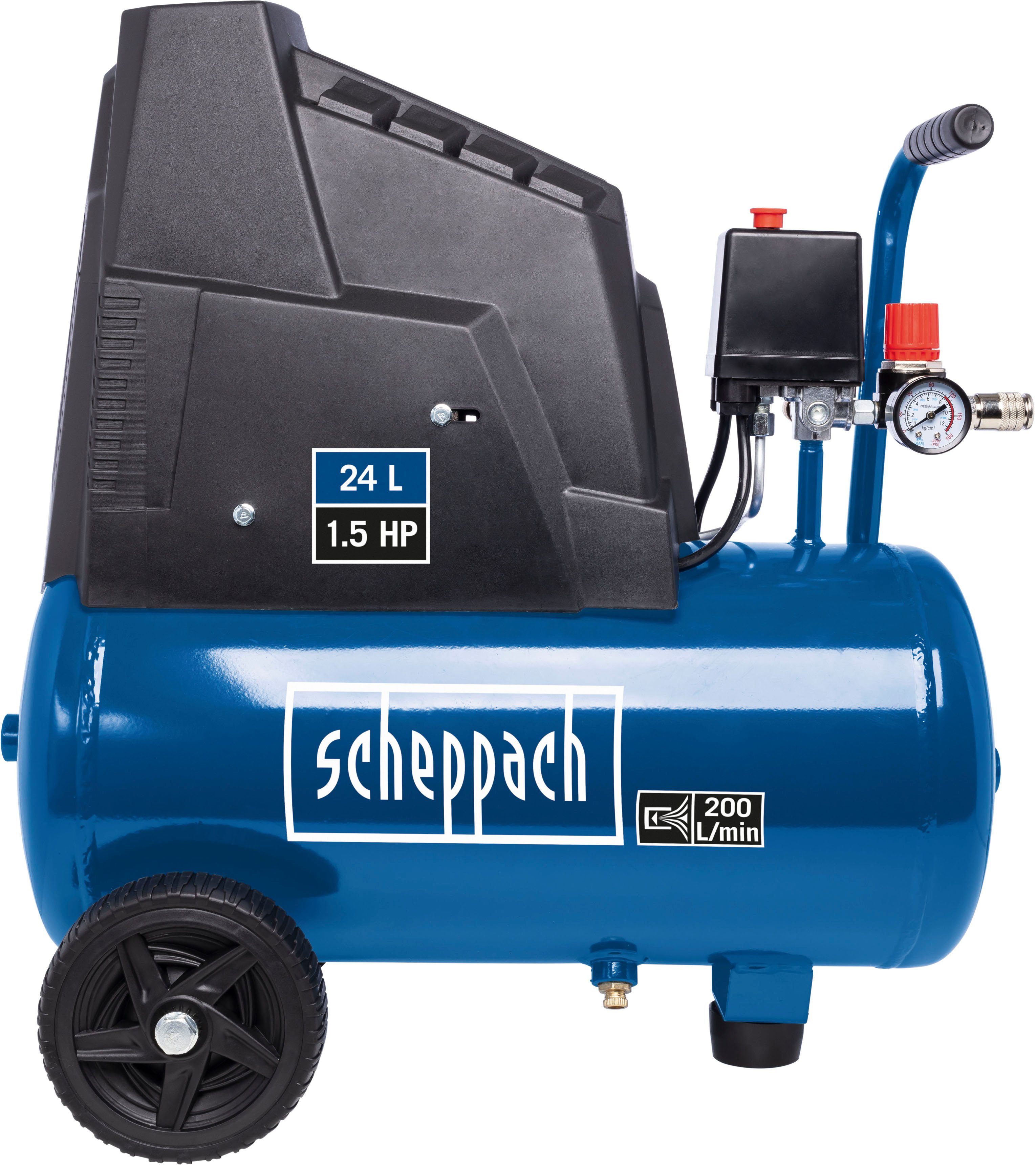 Scheppach Kompressor HC30ox, max. 8 bar, 24 l, 1100W, 200l/min, ölfrei