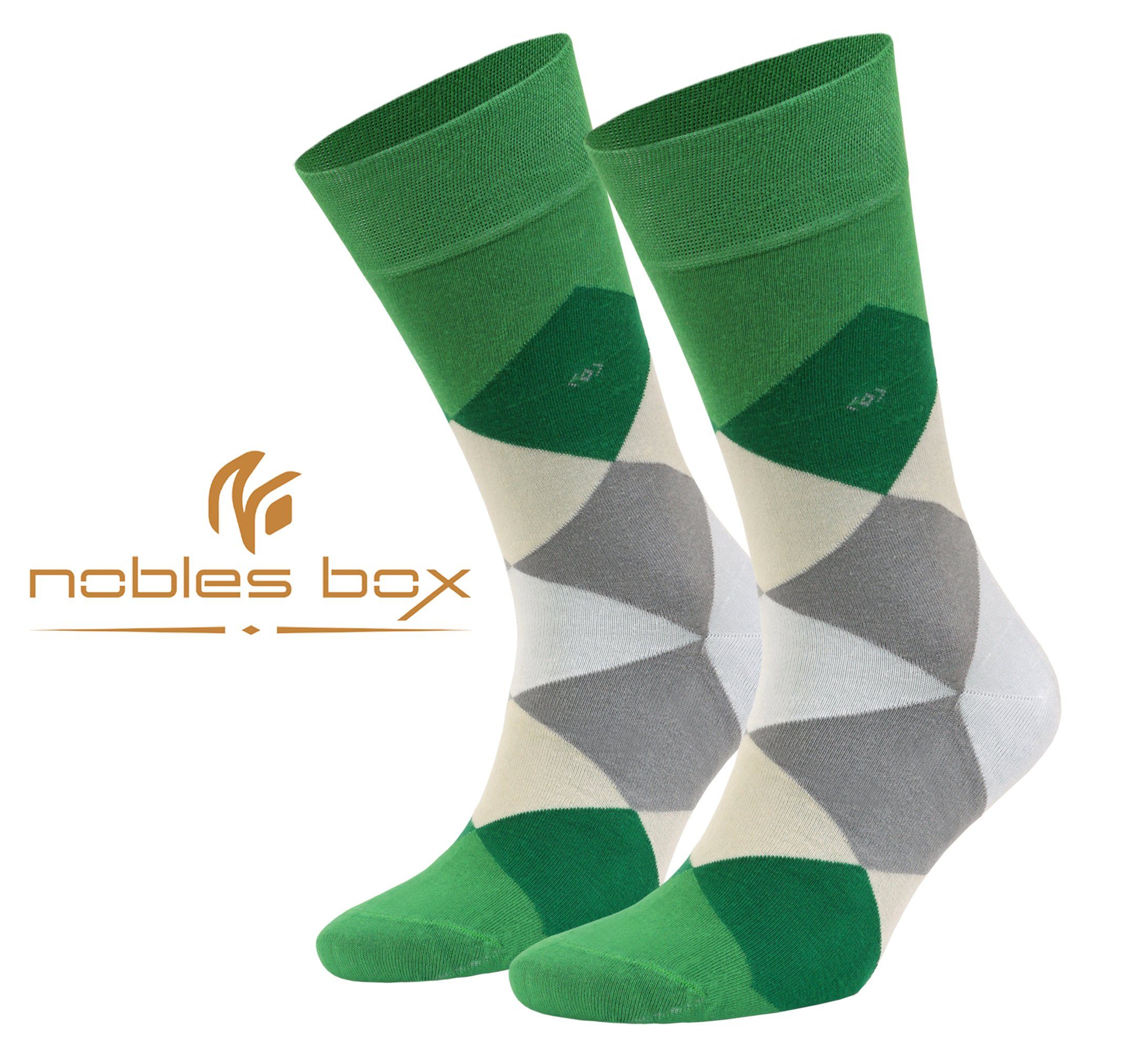 Komfortsocken Größe) NoblesBox Weich Locker, EU 41-45 und Bambussocken Asorti-2 Bunte Socken Freizeitsocken, (Box, 4-Paar,