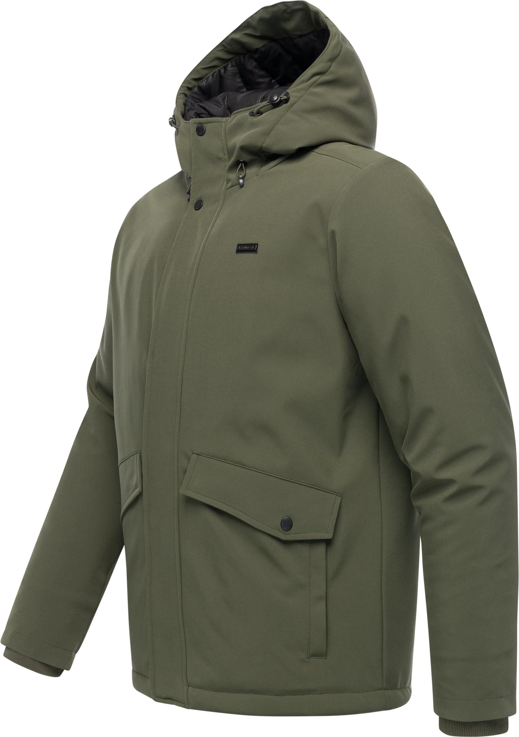 Ragwear Funktionsjacke Shellis YOUMODO Wasserdichte Softshelljacke mit Kapuze