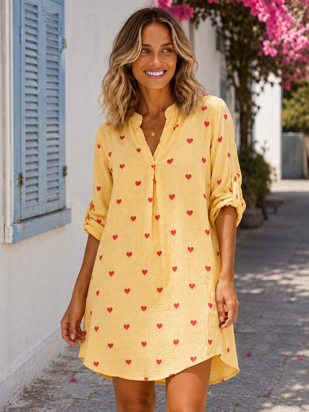 Zwillingsherz Tunikakleid Musselin Tunika/Kleid mit Herzen