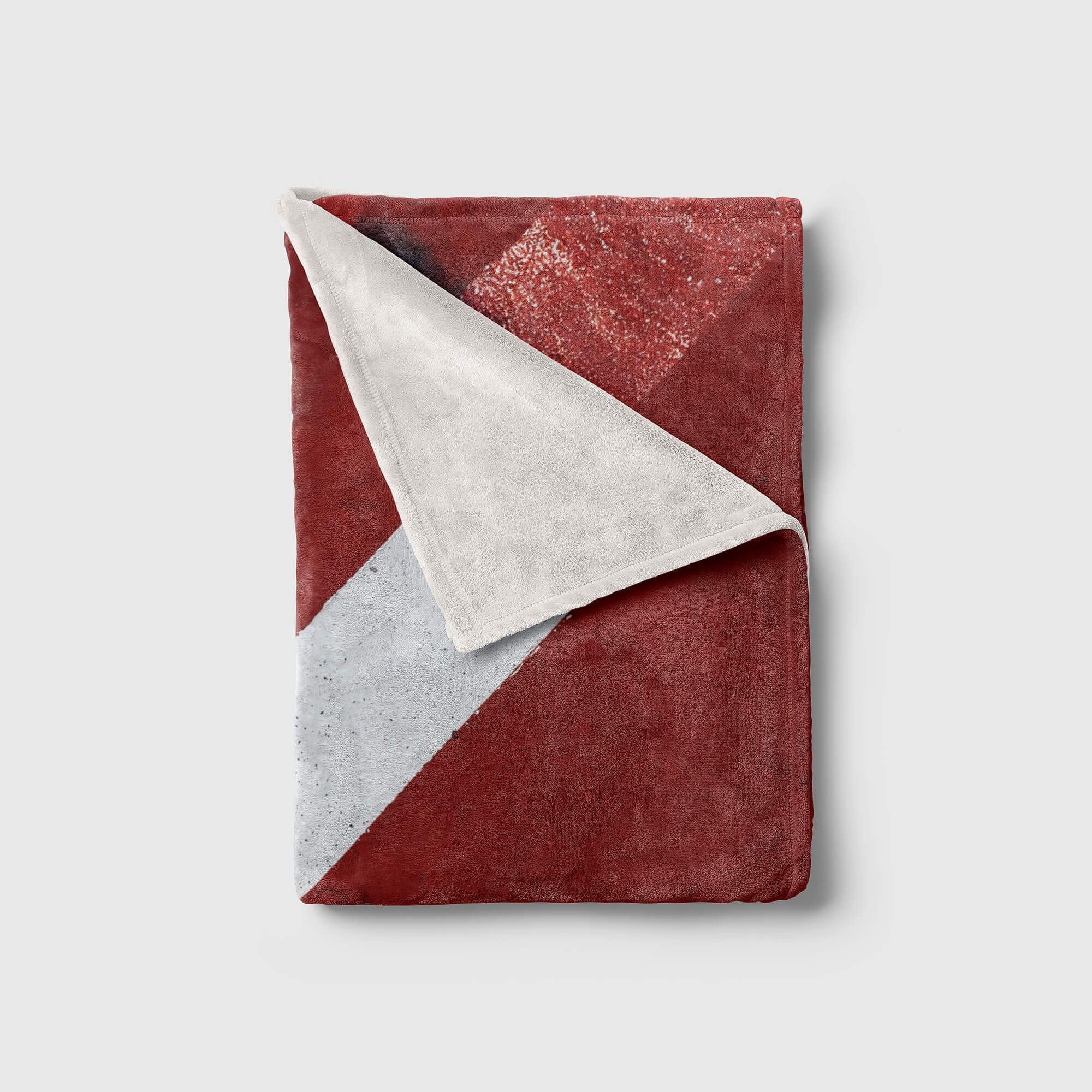 Fotomotiv Abstrakt Kunstvoll Rot Kuscheldecke Sinus mit Handtuch Baumwolle-Polyester-Mix Strandhandtuch Saunatuch Art Auffa, Handtuch (1-St), Handtücher