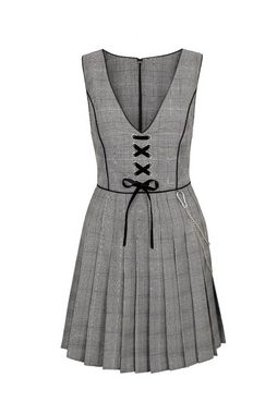 Hell Bunny A-Linien-Kleid Mina Pinafore Dress Vintage Plisseekleid Schürzenkleid
