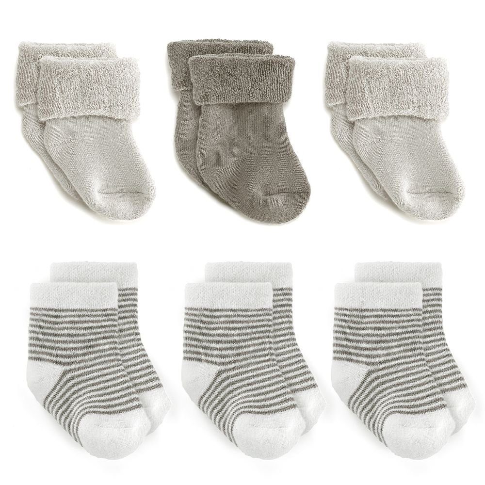 LaLoona Kurzsocken Natur Monate) (0-3 Socken Baby 6 warme Set Babysöckchen Erstlingssocken Paar