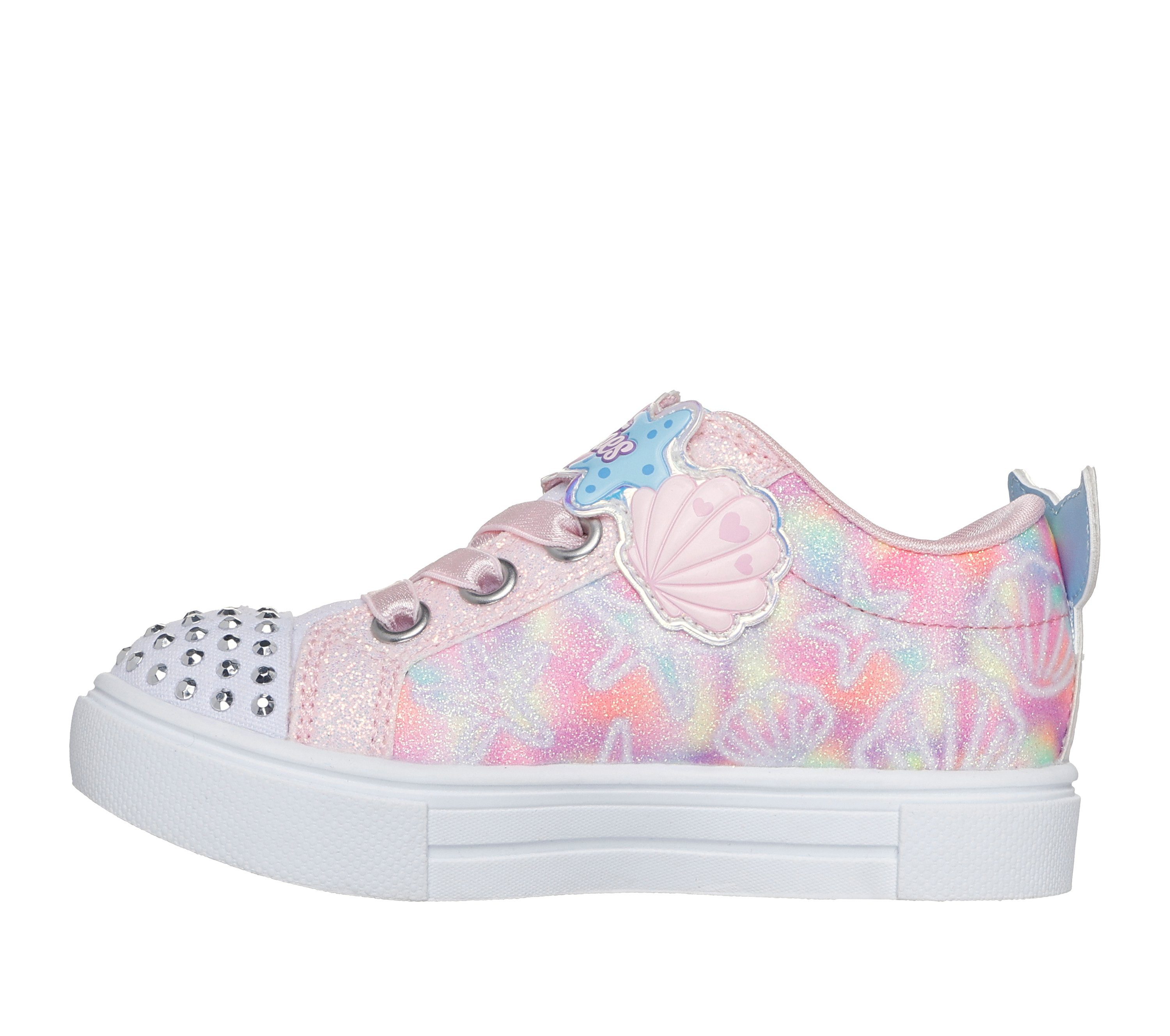 Skechers TWINKLE SPARKS LIGHTS Lauflernschuh Sneaker,Blink,-Klettschuh mit Glitzer, Größenschablone zum Download