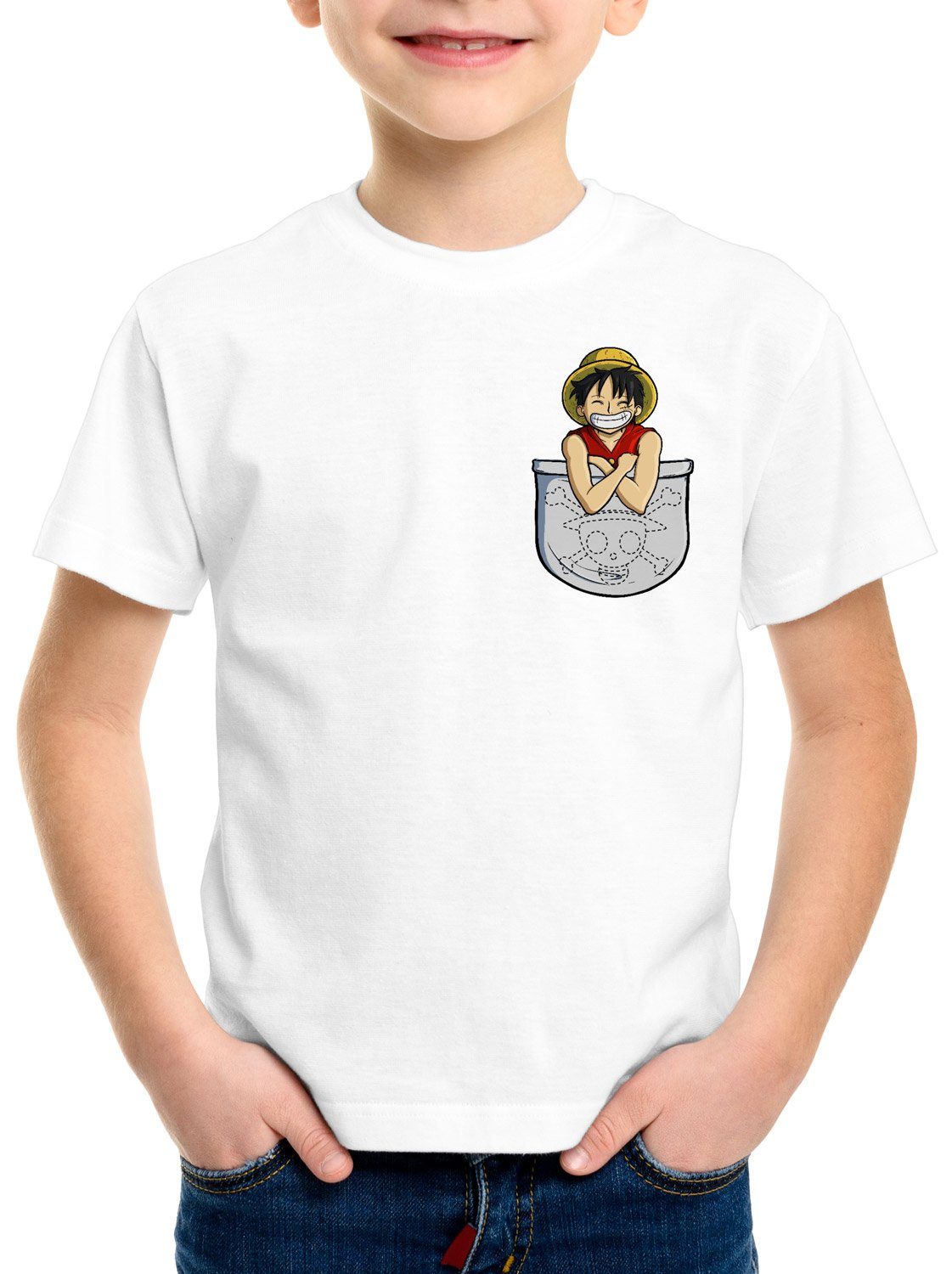 style3 T-Shirt Ruffy Brusttasche one piece japan anime luffy manga monkey ruffy