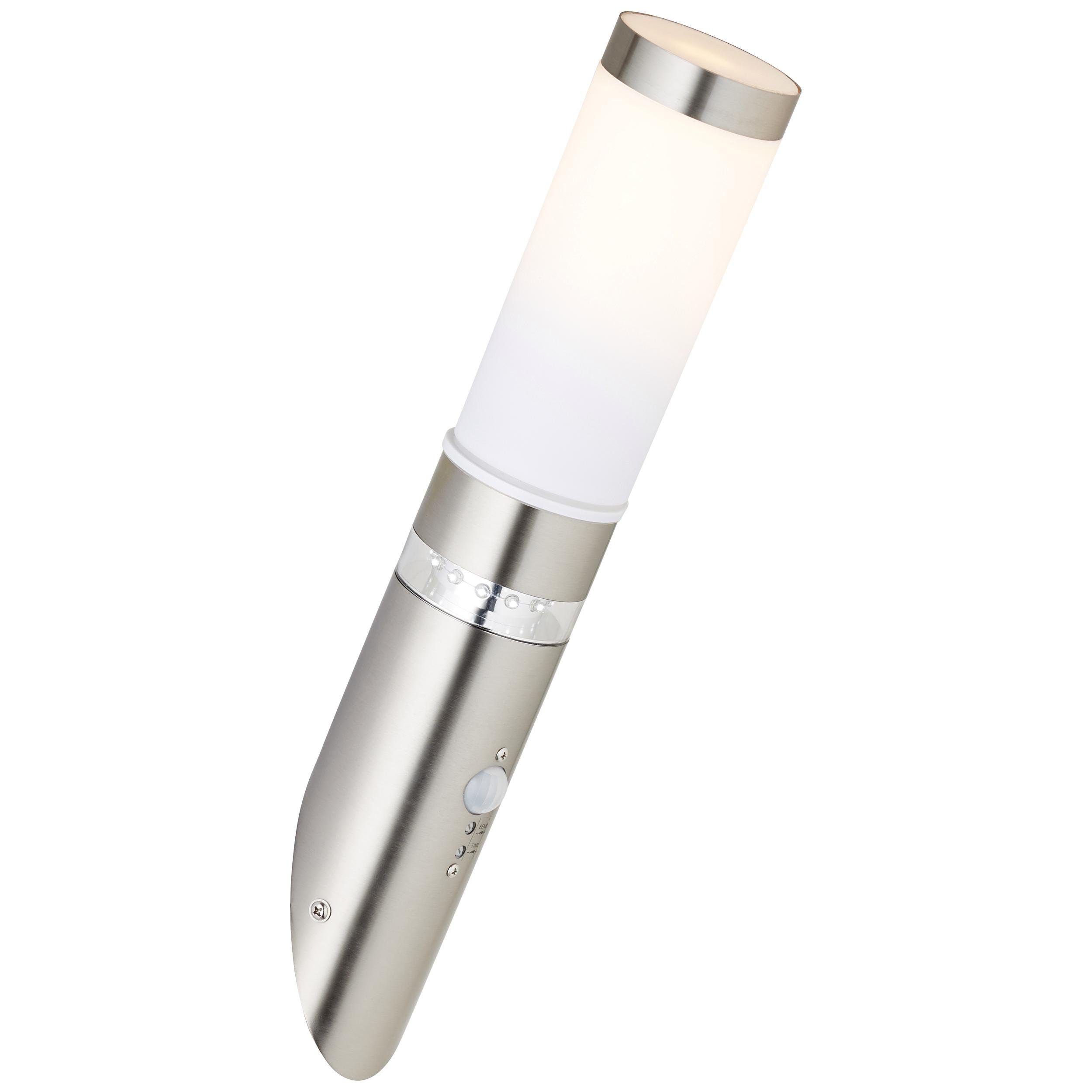 Brilliant LED Außen-Wandleuchte BOLE, Bewegungsmelder, LED fest integriert, 44 cm Höhe, Ø 8 cm, Bewegungsmelder, E27, Metall/Kunststoff, …