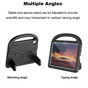 Wigento Tablet-Hülle Für Apple iPad 10.9 2022 10 Gen. aufstellbare Outdoor Hybrid Schwarz Tablet Tasche Etuis