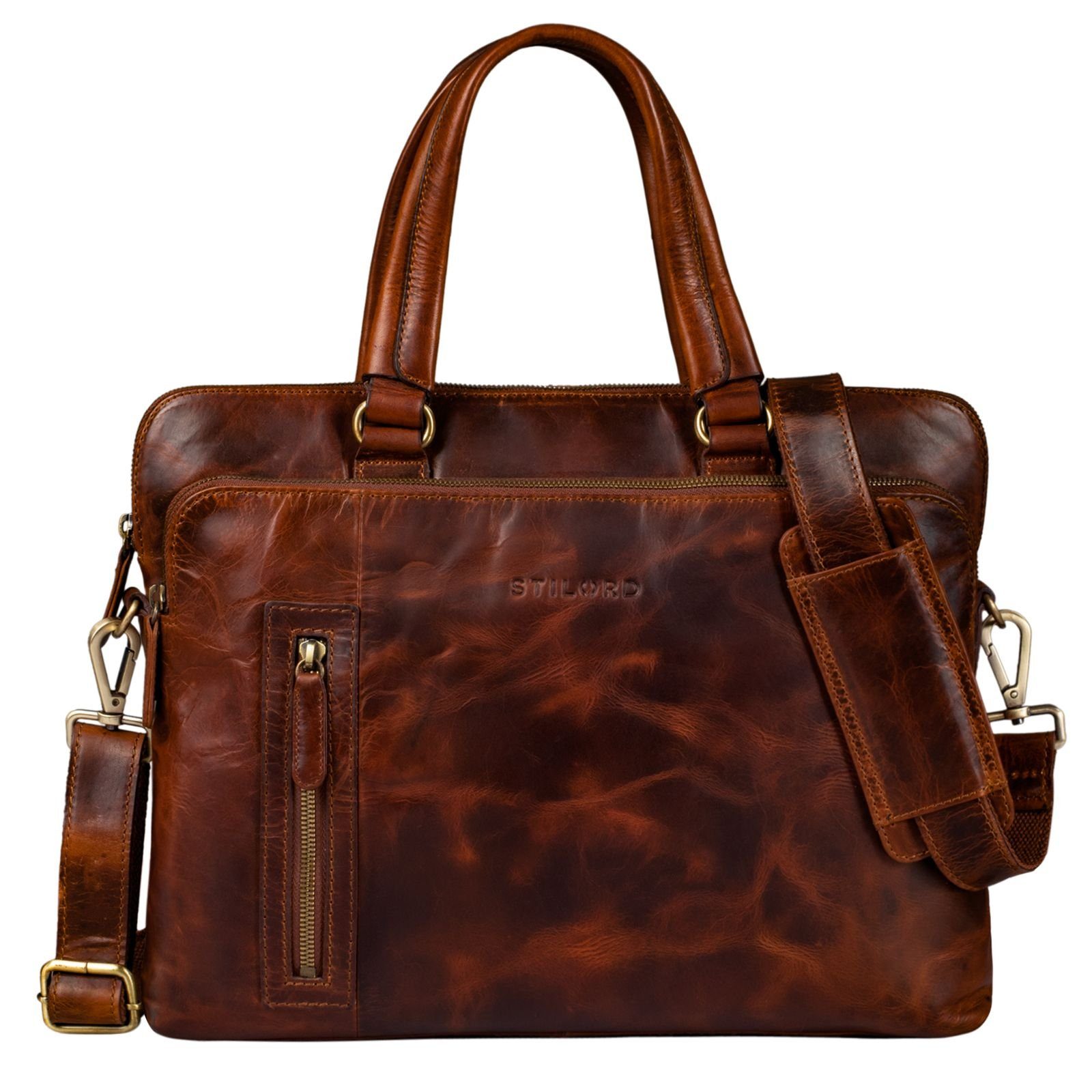 Handtasche - Damen STILORD kara Leder cognac "Lory" Aktentasche