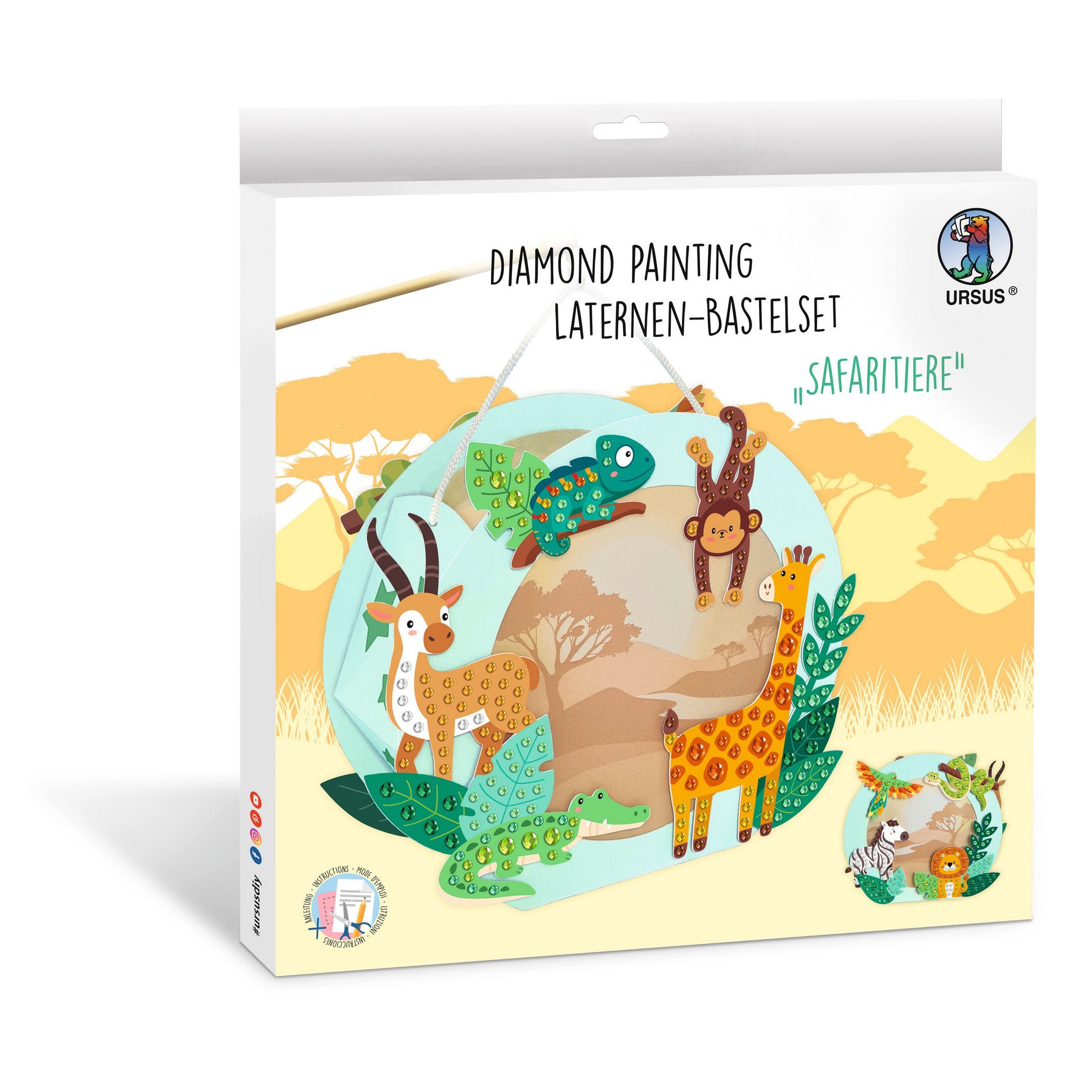 Umzugslaterne URSUS Diamond Painting Laternen-Bastelset SAFARITIERE
