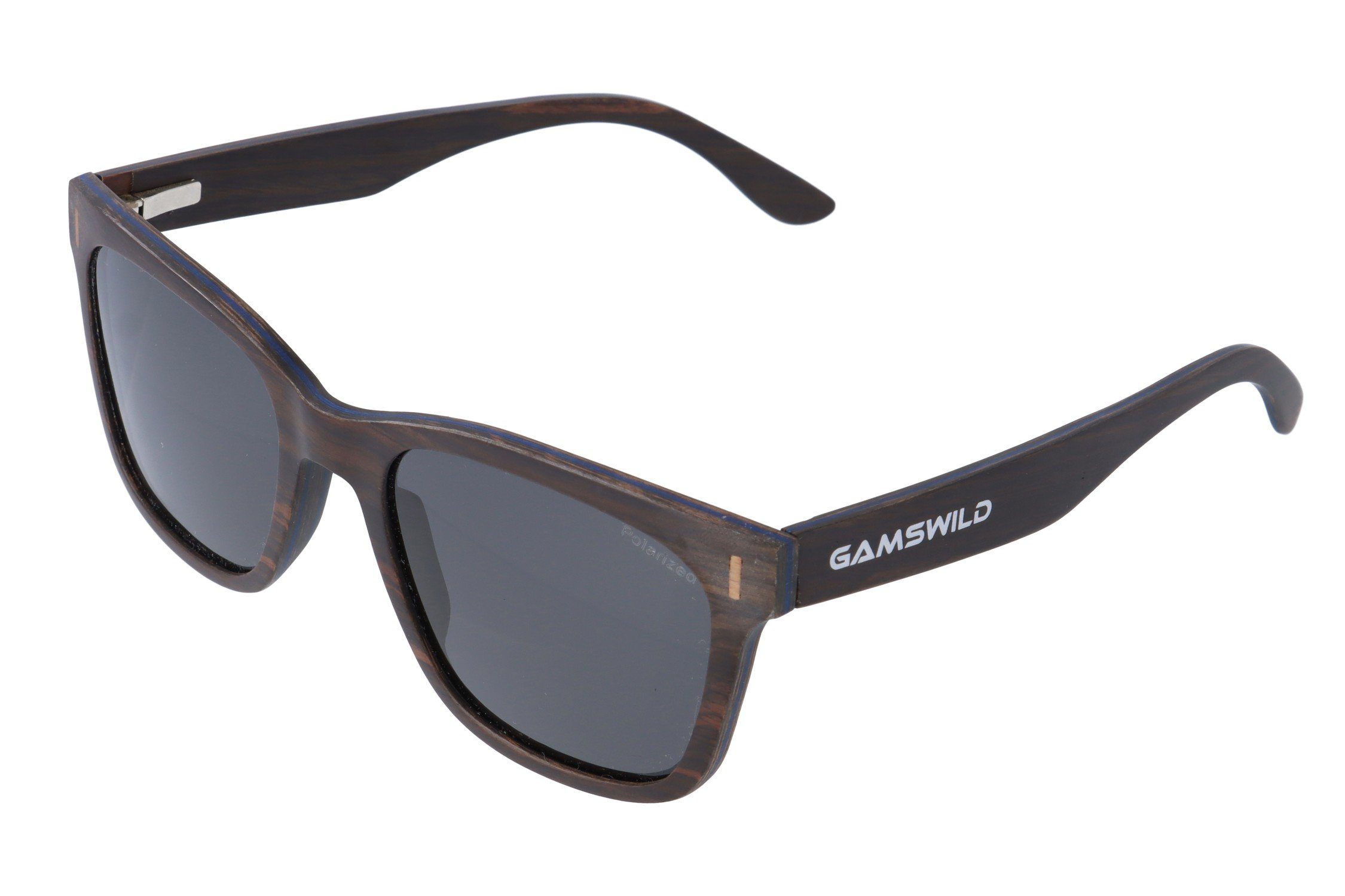 Gamswild Sonnenbrille WM0011 GAMSSTYLE Holzbrille Damen Herren Unisex, polarisierte Gläser in braun, grau, blau & G15 Glas grau