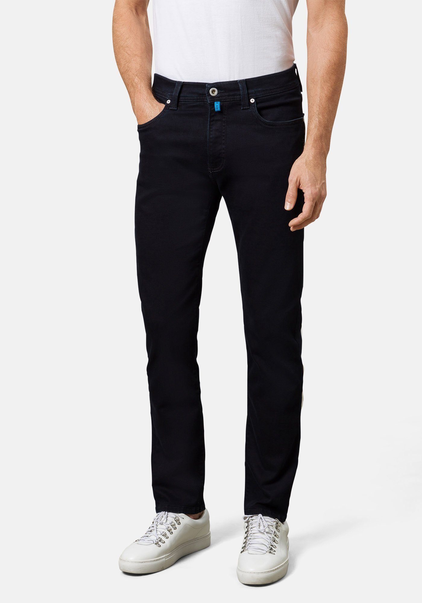 Lyon und bequem Used 5-Pocket-Jeans Futureflex Pierre Tapered Blue/Black Denim, Cardin elastisch