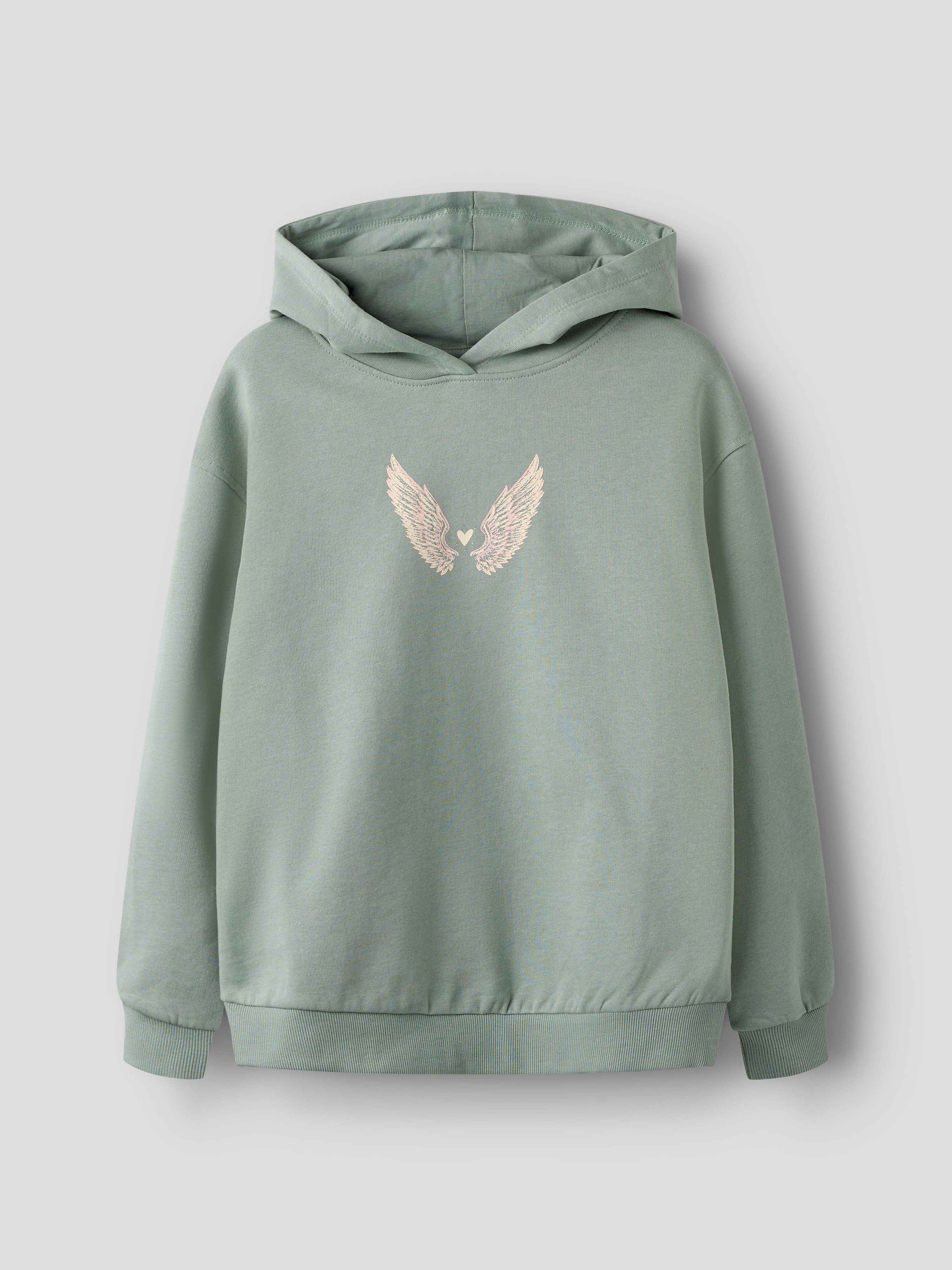 Name It Kapuzensweatshirt NKFLOTUSE LS RLX SWEAT WH BRU Baumwolle, Rückenprint – Bild 3 von 5