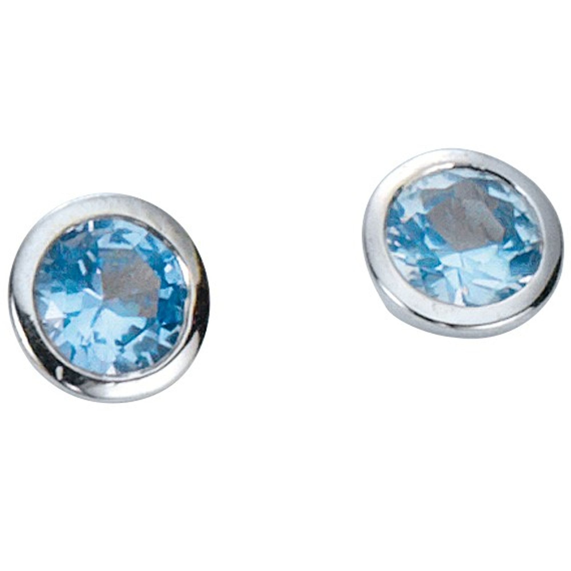 Miamar Paar Ohrstecker 01.1098HB, Miamar 01.1098HB Damen Ohrstecker Silber Zirkonia hellblau