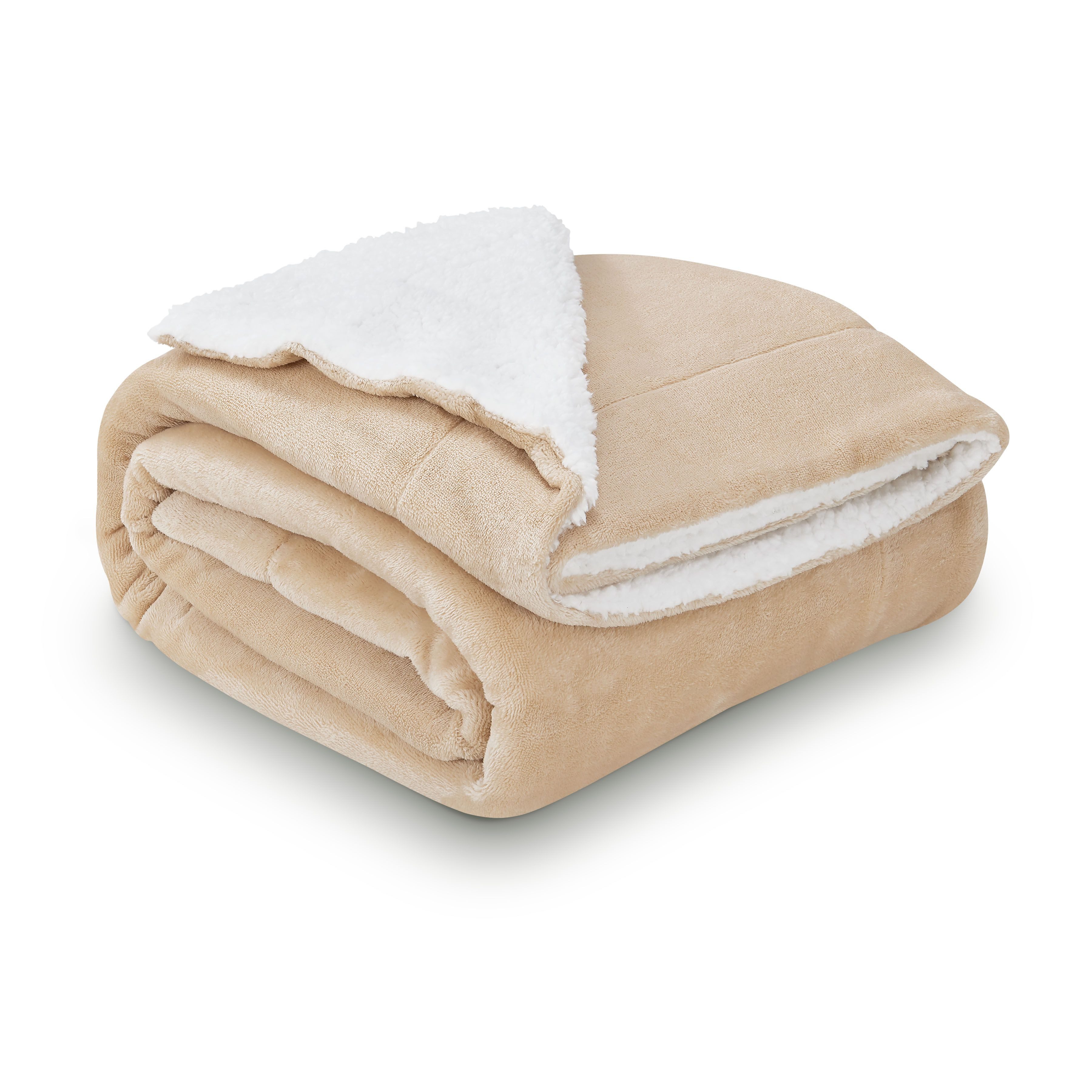 Juskys Tagesdecke Fleecedecke 150x200 cm, doppelseitige Decke, mit Sherpa und Fleece, kuschelig und weich