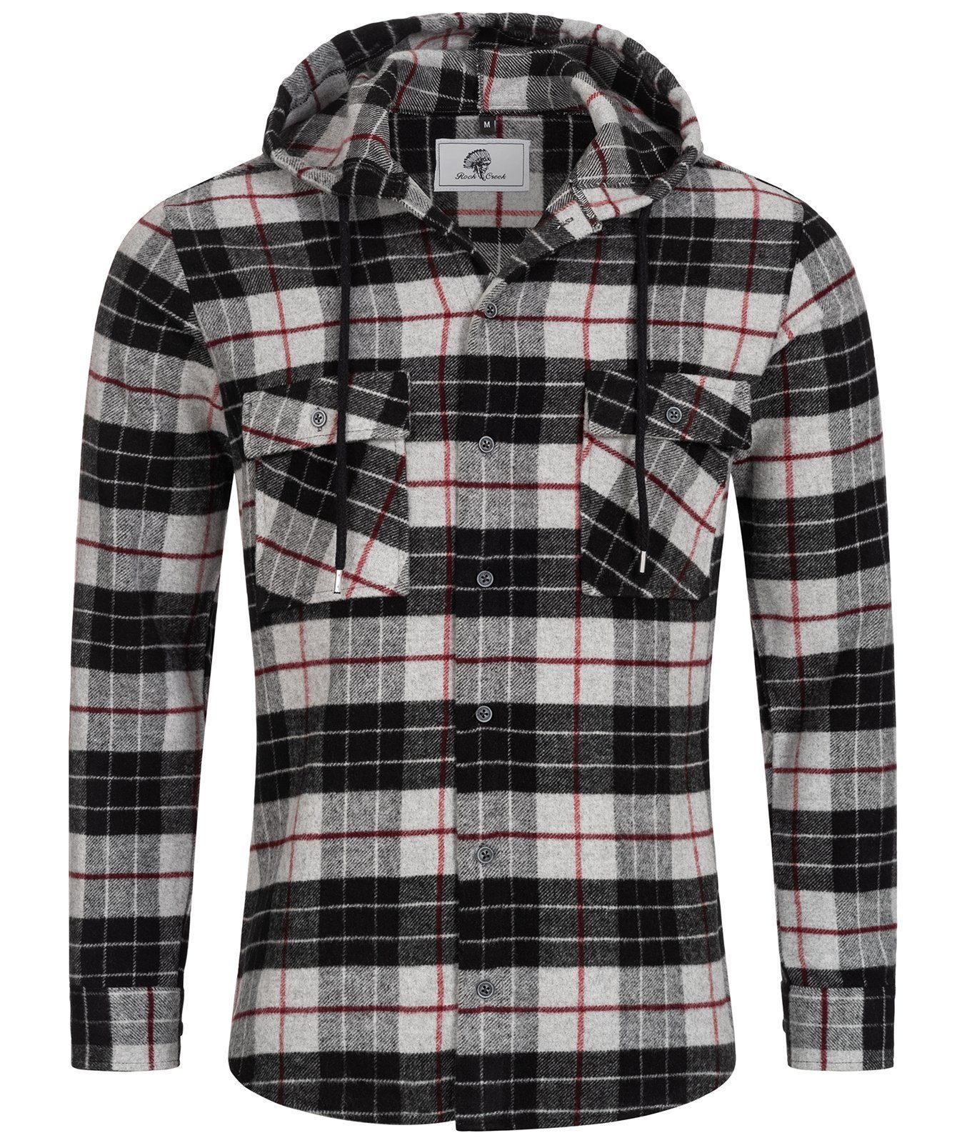 Rock Creek Flanellhemd Herren Hemd Flanellhemd mit Kapuze H-255