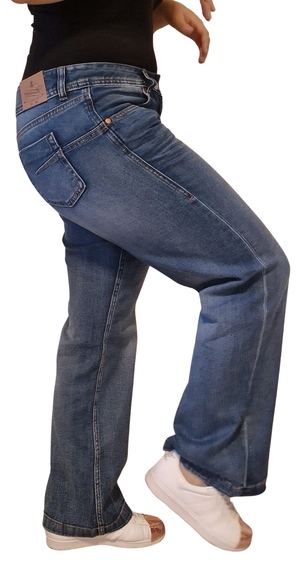 Herrlicher Schlagjeans 5893-D9705, Edna flared Jeans Comfort markante Taschenabnäher hinten