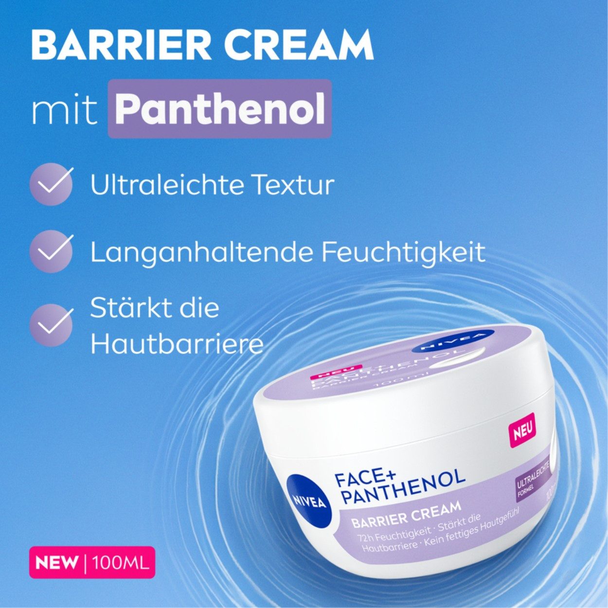 Nivea Tagescreme FACE+ Panthenol Barrier Cream 3x100 ml Set, 3-tlg., Stärkt die Hautbarriere – Bild 5 von 5