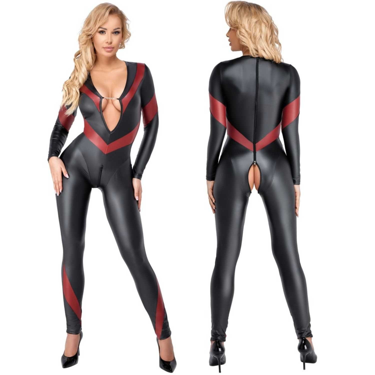 Cottelli PARTY Body Sexy Overall schwarz-rot – Bild 5 von 5