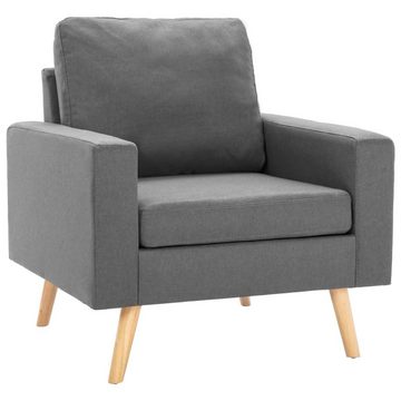 furnicato Sofa 2-tlg. Sofagarnitur Stoff Hellgrau