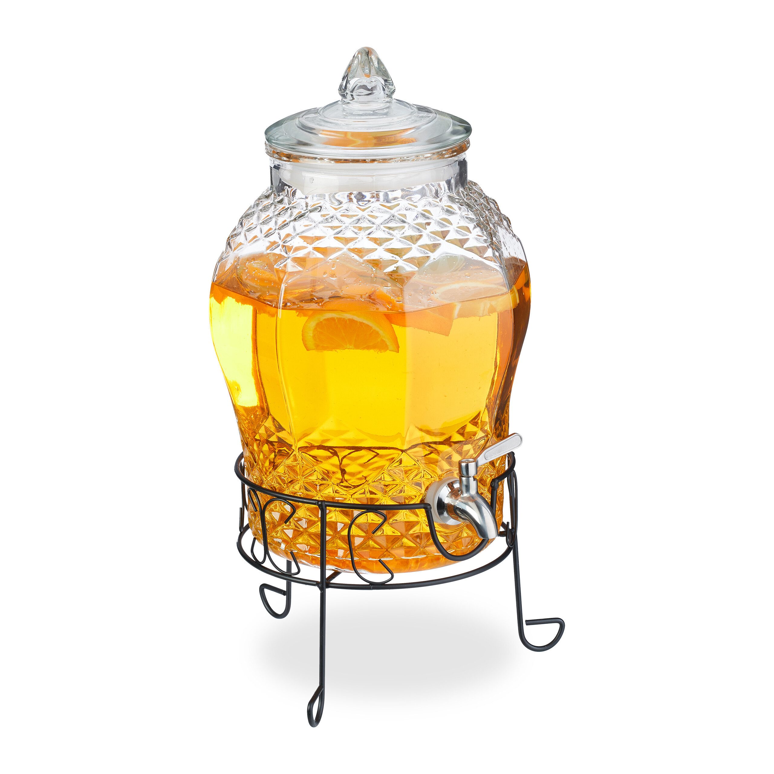 relaxdays Getränkespender mit Ständer 8 L