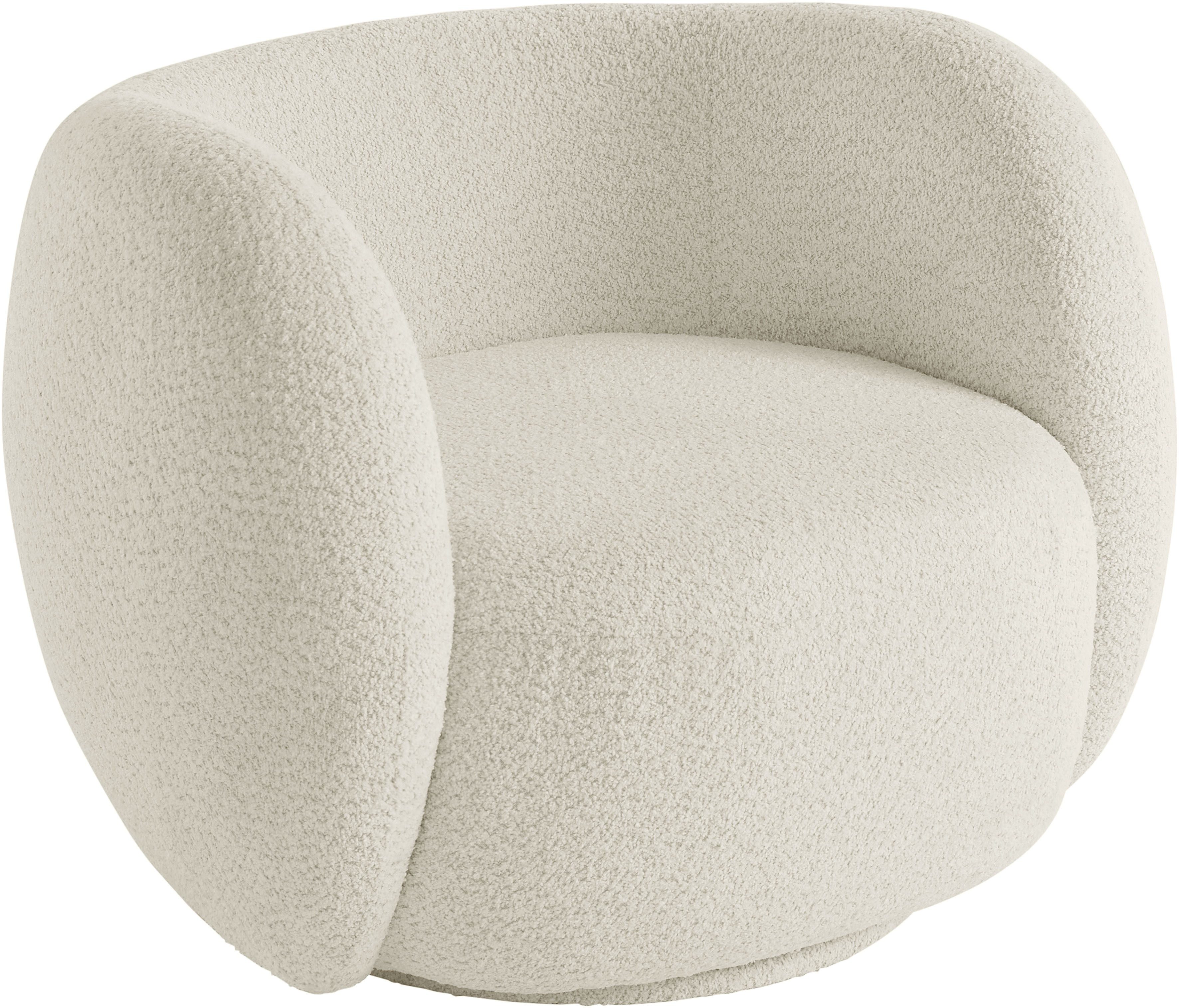 homsy by Ana Johnson Sessel Pebbla, exklusiver, formschöner Designsessel, Drehsessel, Mit oder ohne Drehfunktion, in Luxus-Microfaser oder Chenille – Bild 4 von 5