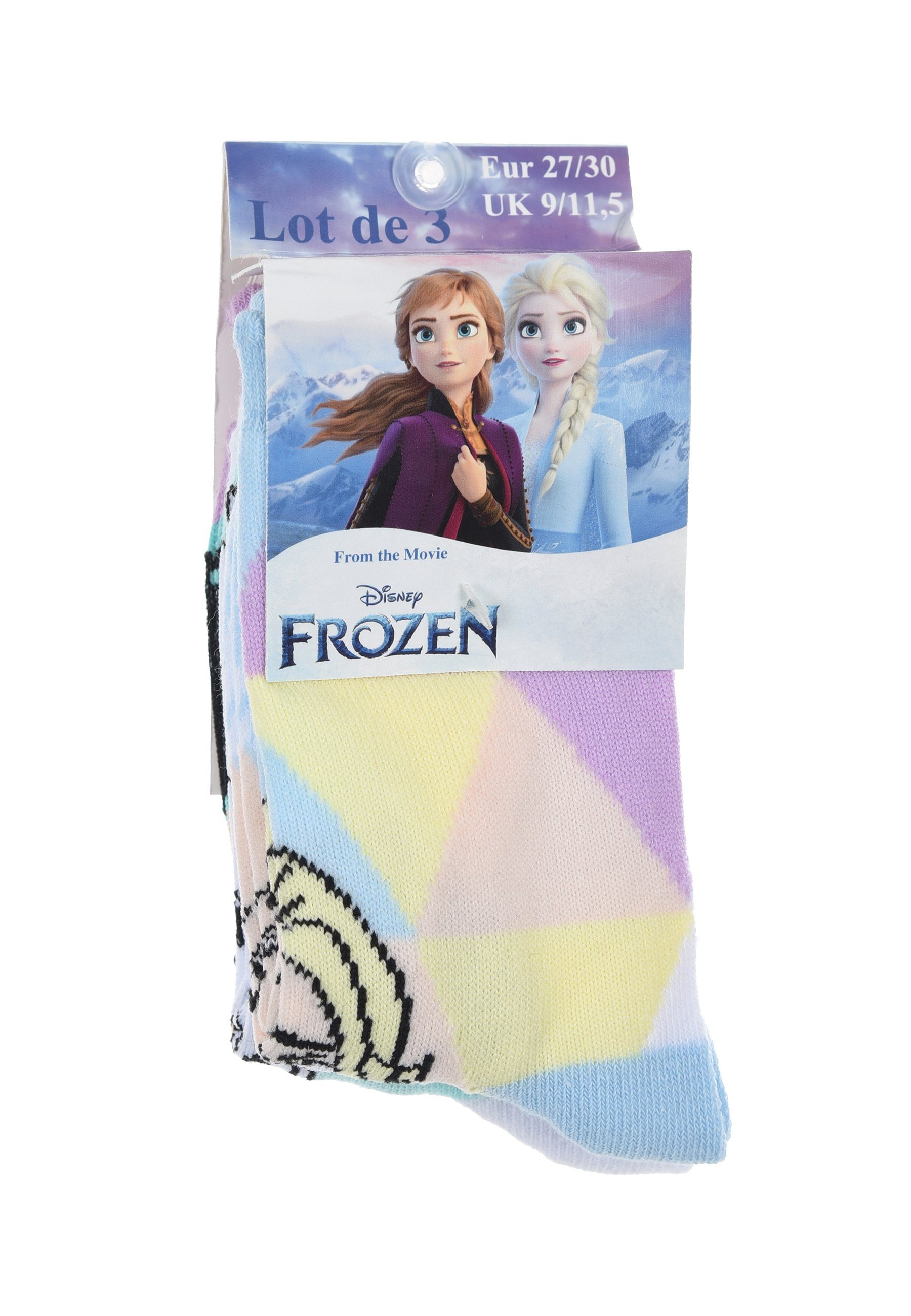 Socken Frozen Kinder Disney Elsa & Strümpfe Mädchen (3-Paar) Olaf Anna Eiskönigin Socken