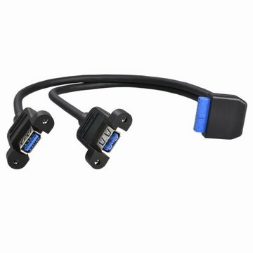 Bolwins D11 USB 3.0 Verlängerungskabel intern 19p Pfostenbuchse 19p 2x USB 3.0 Computer-Kabel