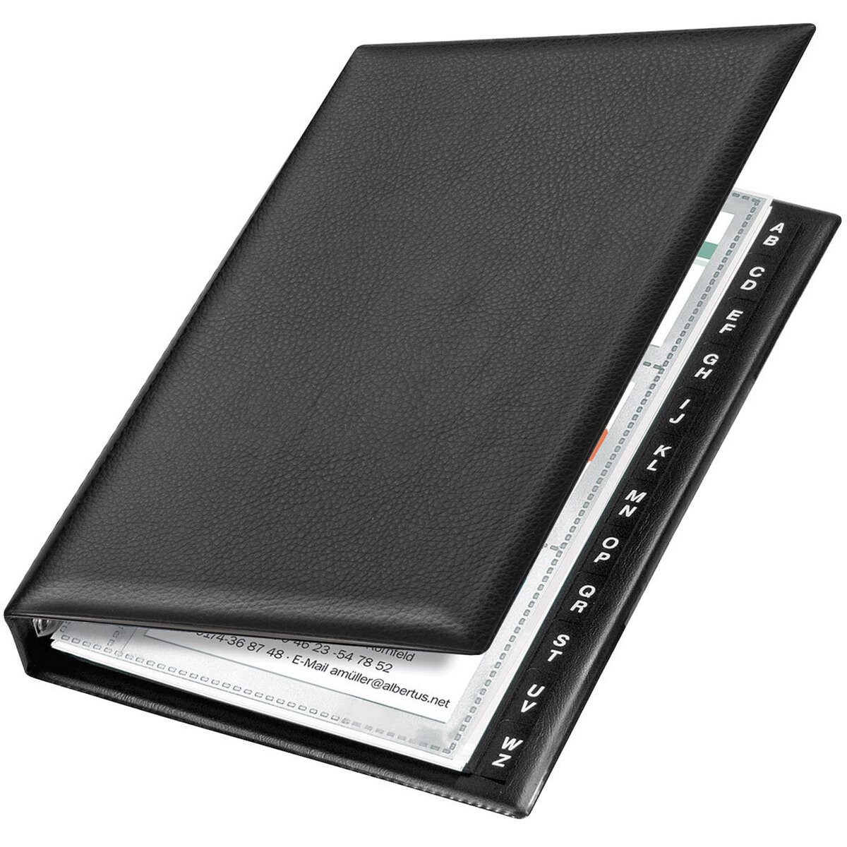 VELOFLEX Visitenkartenhülle Visitenkartenringbuch 145x225mm schwarz